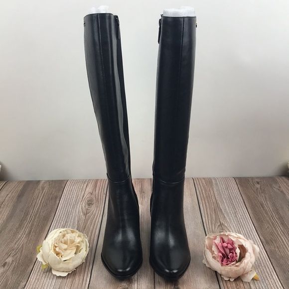 Calvin Klein Black and White Heeled Boots - Picture 3 of 8